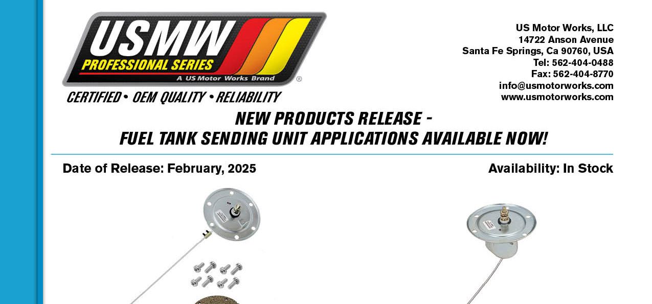 Full Send Unit New USMW Fuel Tank Sending Units Feb, 2025 - US Motorworks