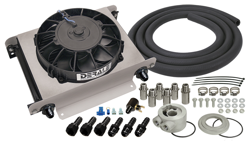 25 Row Hyper-Cool Remote Engine Oil Cooler Kit, -8AN - US Motorworks