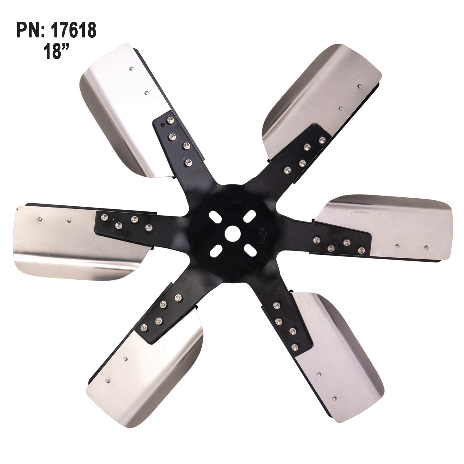 Derale 17618 Heavy Duty 18" Stainless Steel Flex Fan - Reverse Rotation For Improved Cooling
